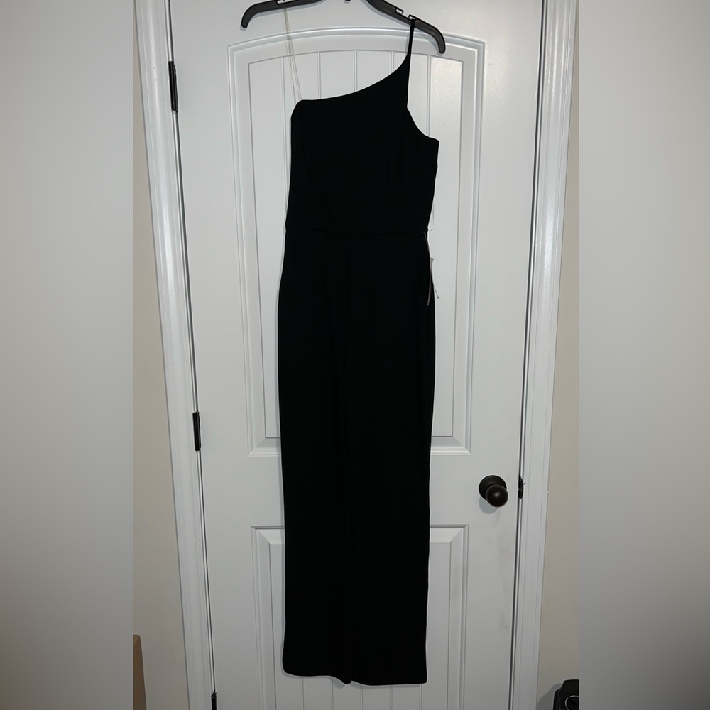 Black one shoulder jumpsuit size 3/4